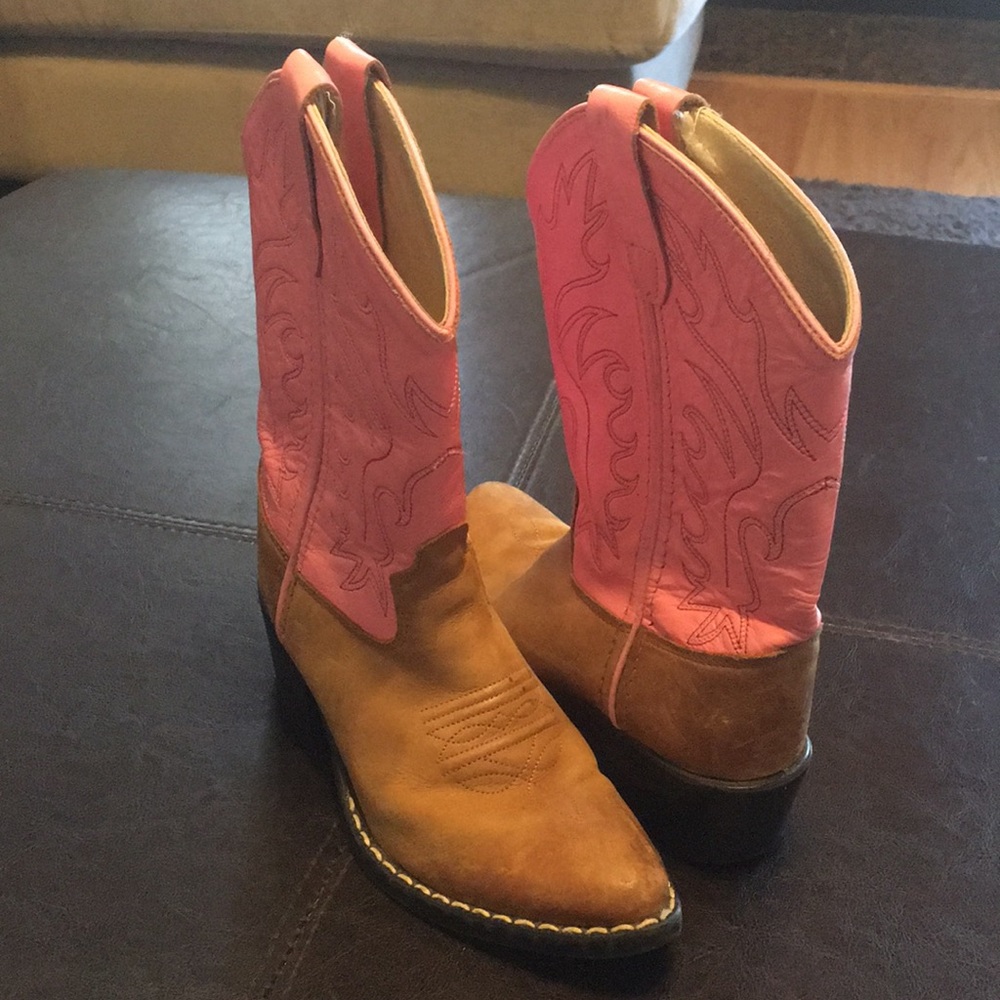 Youth cowgirl boots pink